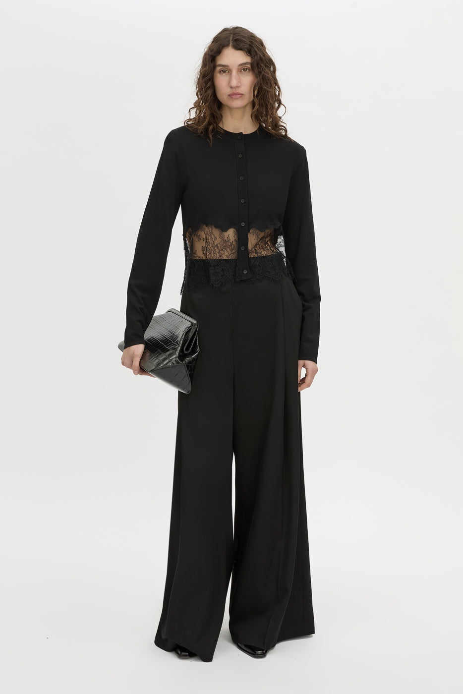 Camilla And Marc Cayana Lace Knit Cardigan in Black
