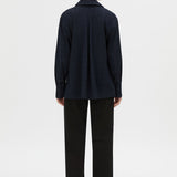 Camilla And Marc Lourdes Check Half Placket Shirt in Navy