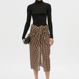 Camilla And Marc Mannix Midi Skirt in Chocolate Check
