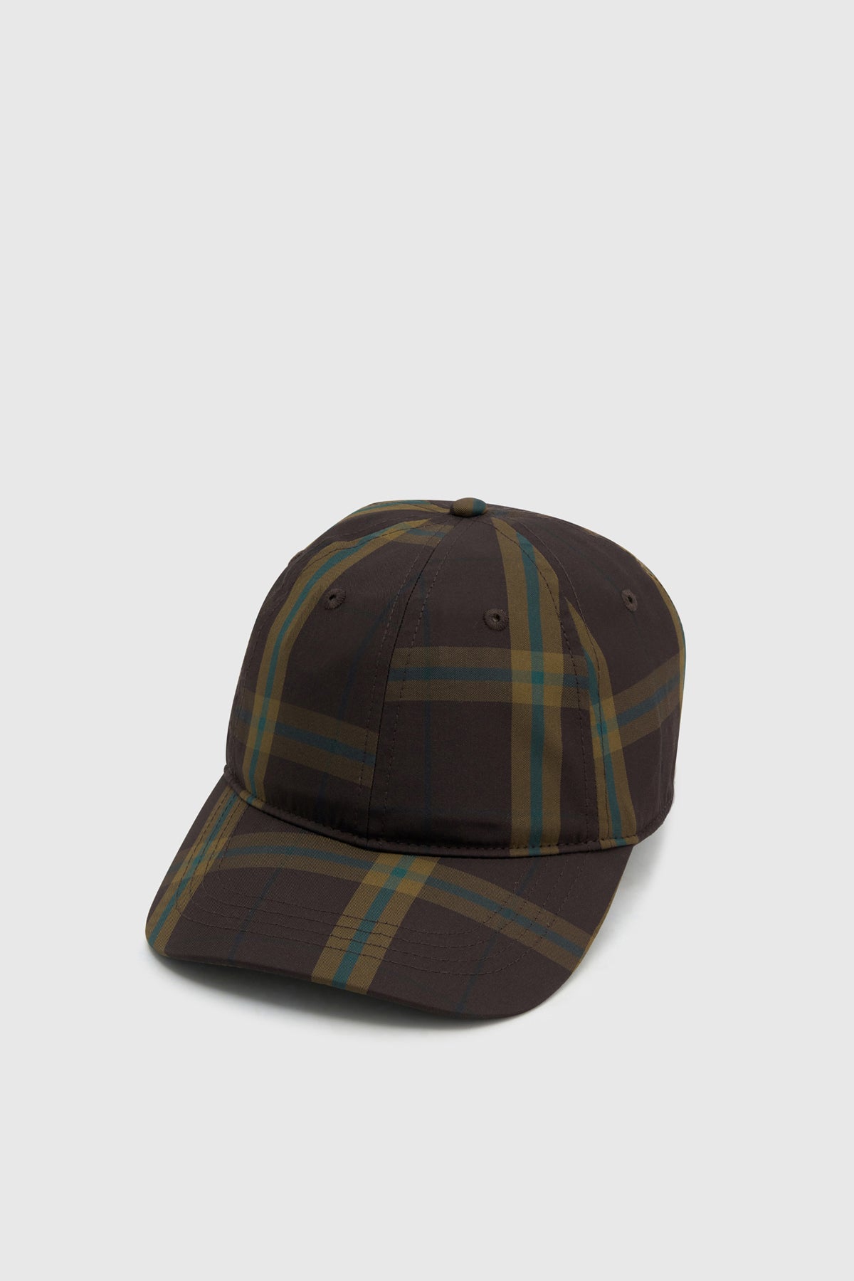 Camilla And Marc Winton Check Logo Cap in Espresso Check - side view