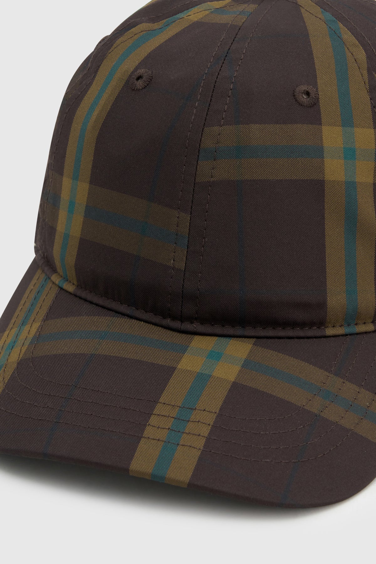 Camilla And Marc Winton Check Logo Cap in Espresso Check - styled look