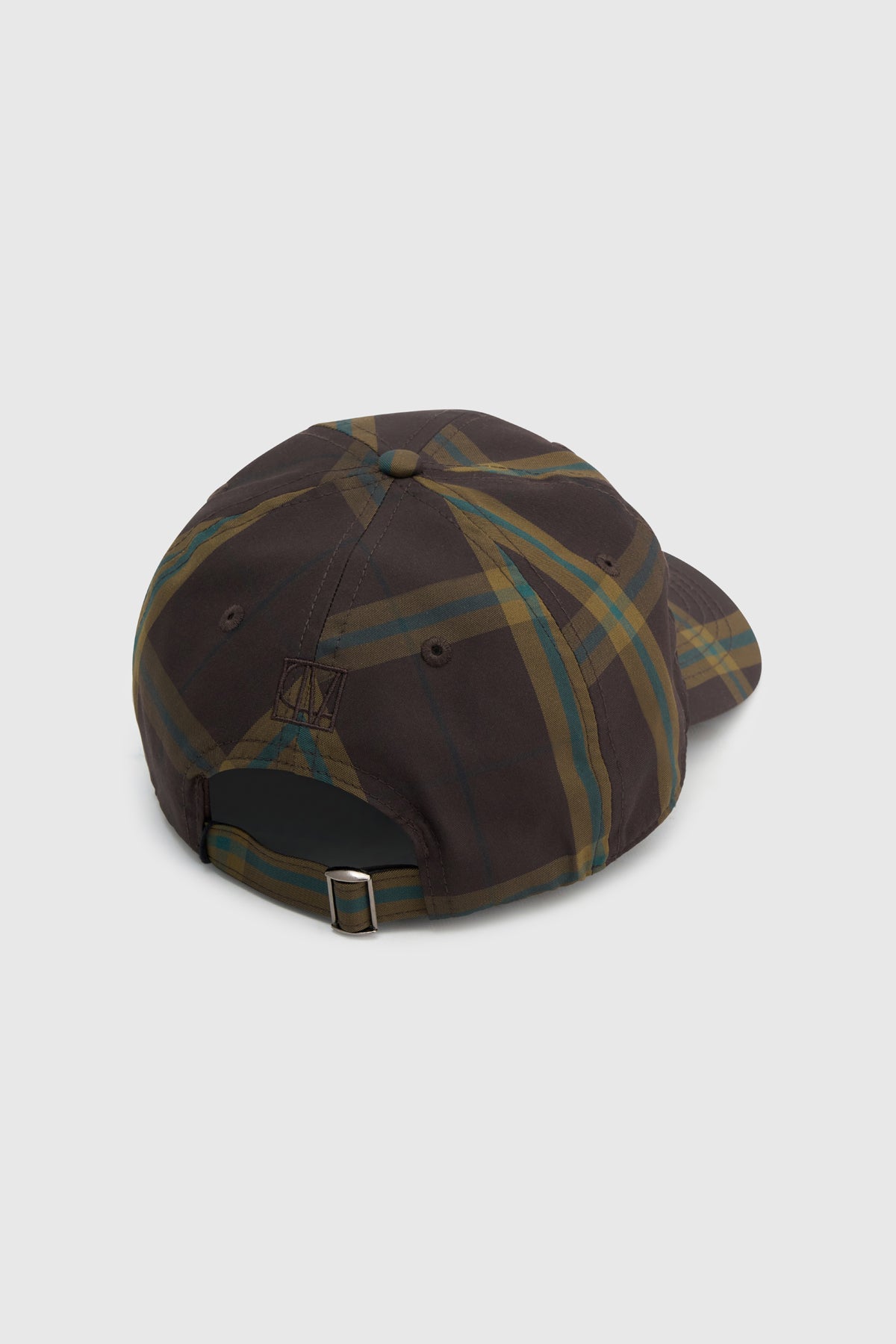Camilla And Marc Winton Check Logo Cap in Espresso Check - detail view