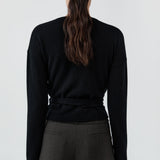 St Agni Cashmere Wrap Cardigan in Black