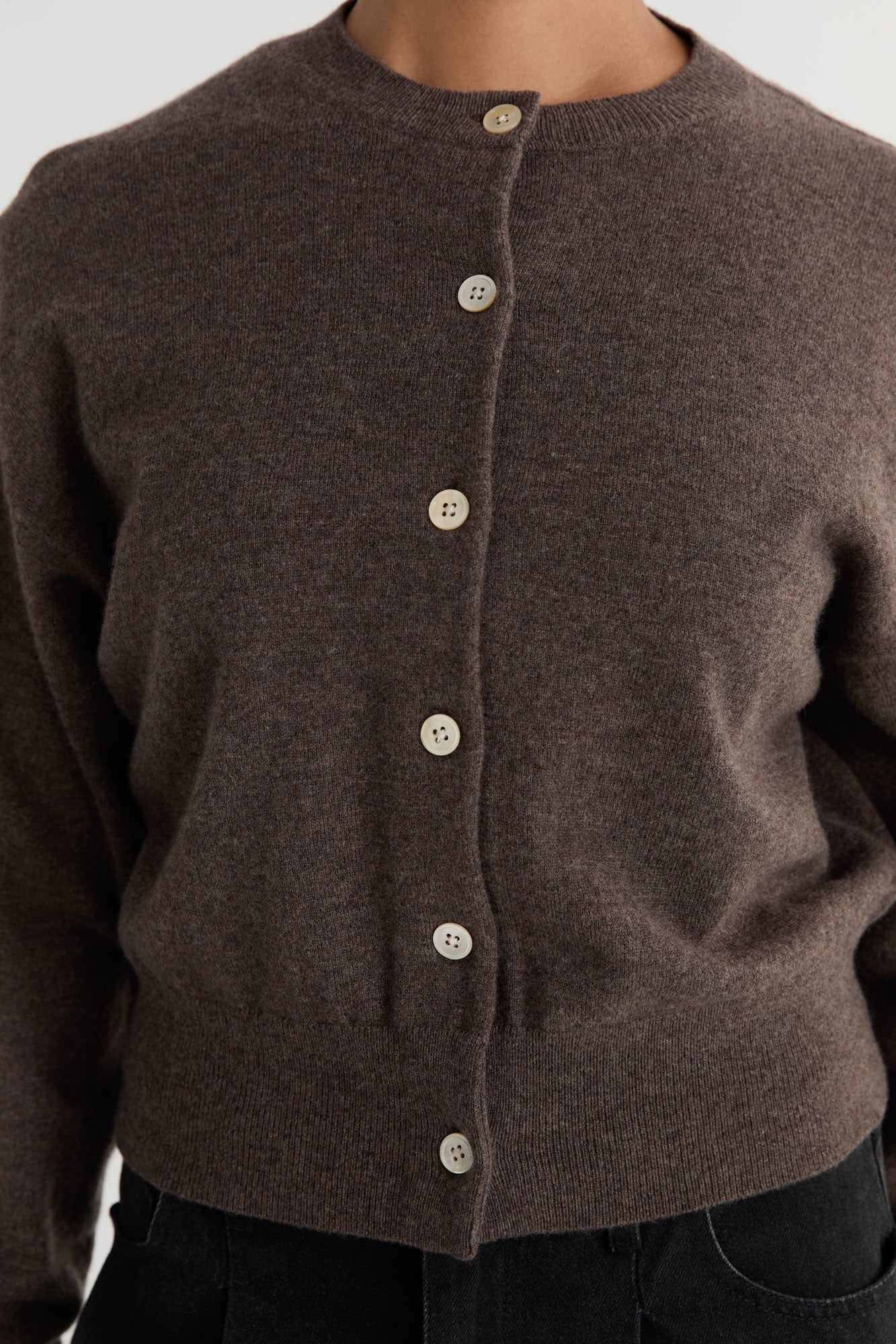 Friends With Frank The Chloe Cardigan in Rye - close up