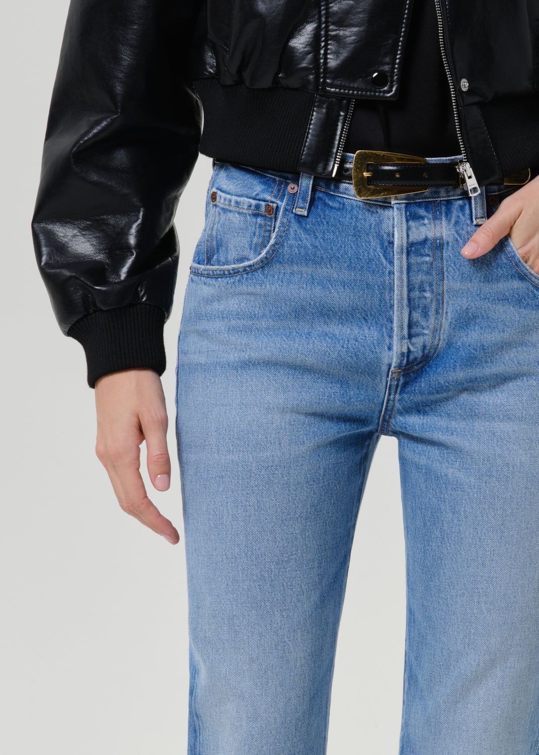 Citizens Of Humanity 90s French High Rise Straight Long Jean in London - close up