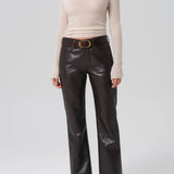 Citizens Of Humanity Genova Low Rise Boot in Leather in Chocolate Dark Brown