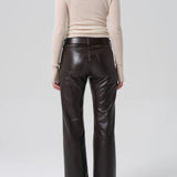 Citizens Of Humanity Genova Low Rise Boot in Leather in Chocolate Dark Brown