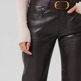 Citizens Of Humanity Genova Low Rise Boot in Leather in Chocolate Dark Brown