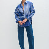 Matteau Classic Stripe Shirt in Marine Stripe