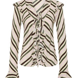 Maggie Marilyn Cool About It Top in Olive & Petal Stripe