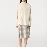 Bassike Crushed Cotton Utility Anorak in Parchment