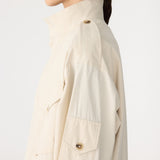 Bassike Crushed Cotton Utility Anorak in Parchment