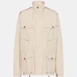Bassike Crushed Cotton Utility Anorak in Parchment