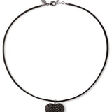 Crystal Haze Queen of Hearts Necklace with Black Cotton Thread