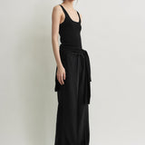 Toteme Drawstring Cotton Trousers in Black