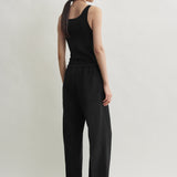 Toteme Drawstring Cotton Trousers in Black