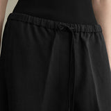 Toteme Drawstring Cotton Trousers in Black