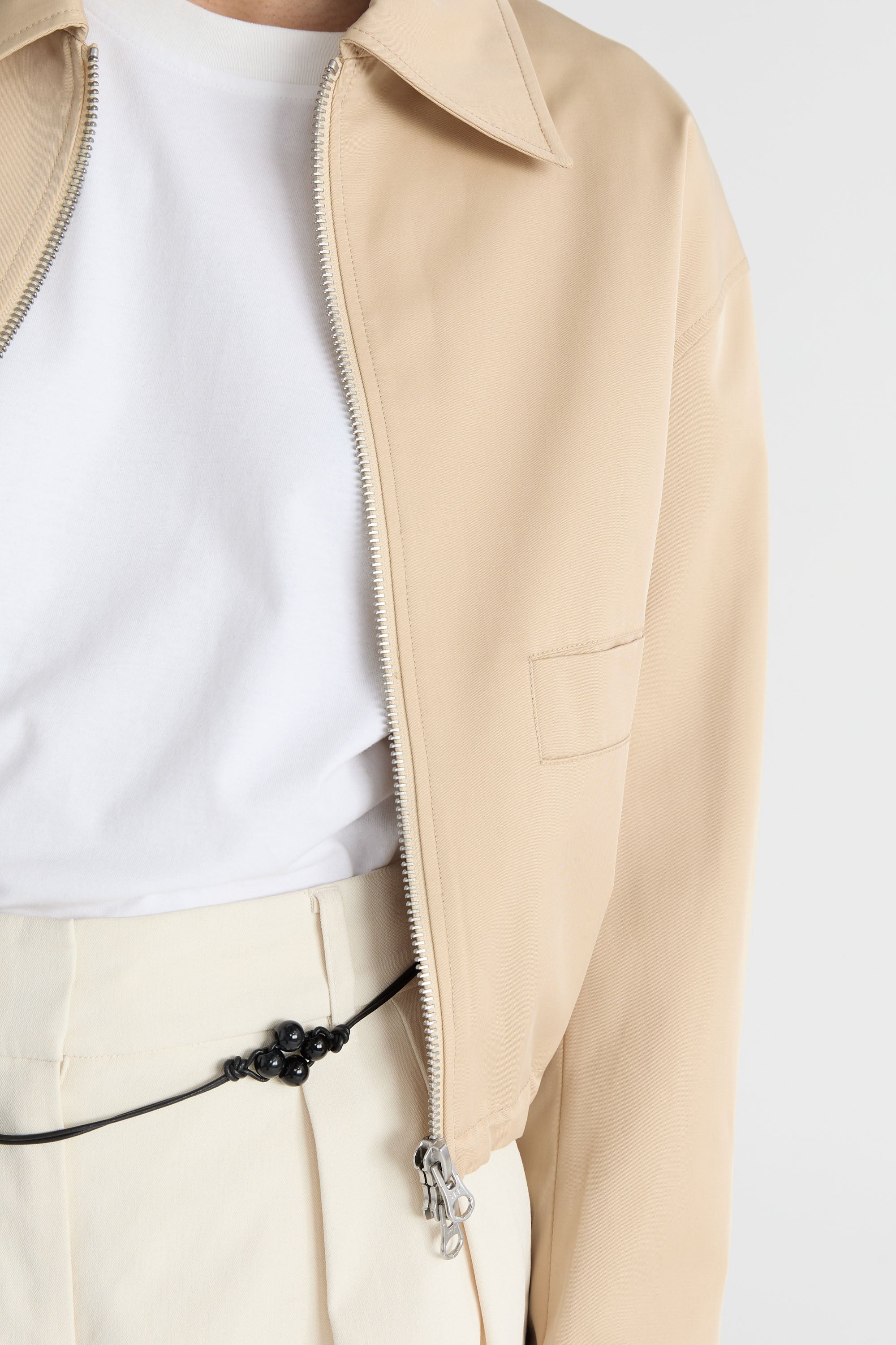 Friends With Frank The Ebony Jacket in Biscuit - close up