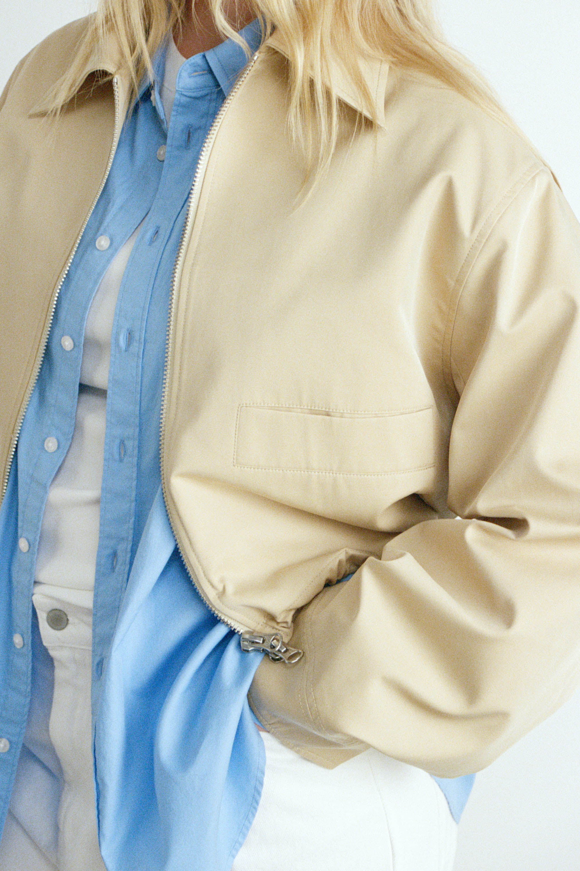 Friends With Frank The Ebony Jacket in Biscuit - close up