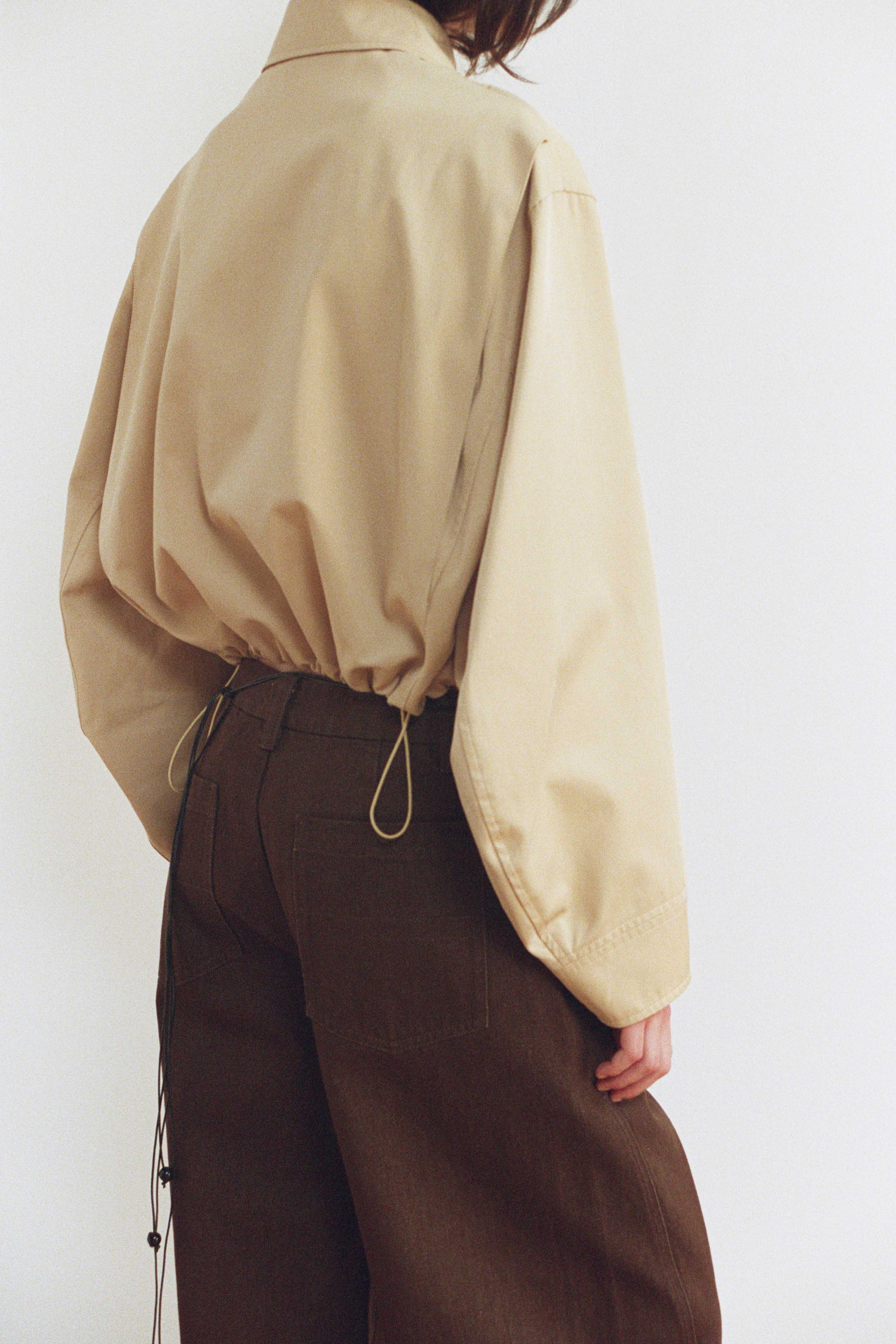 Friends With Frank The Ebony Jacket in Biscuit - close up