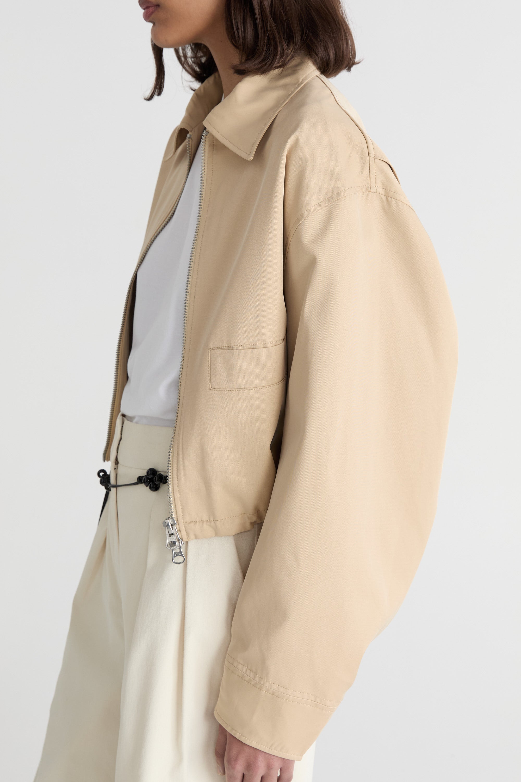 Friends With Frank The Ebony Jacket in Biscuit - close up