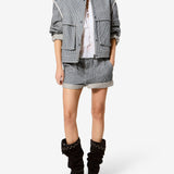 Isabel Marant Edany Jacket in Blue And White - side view