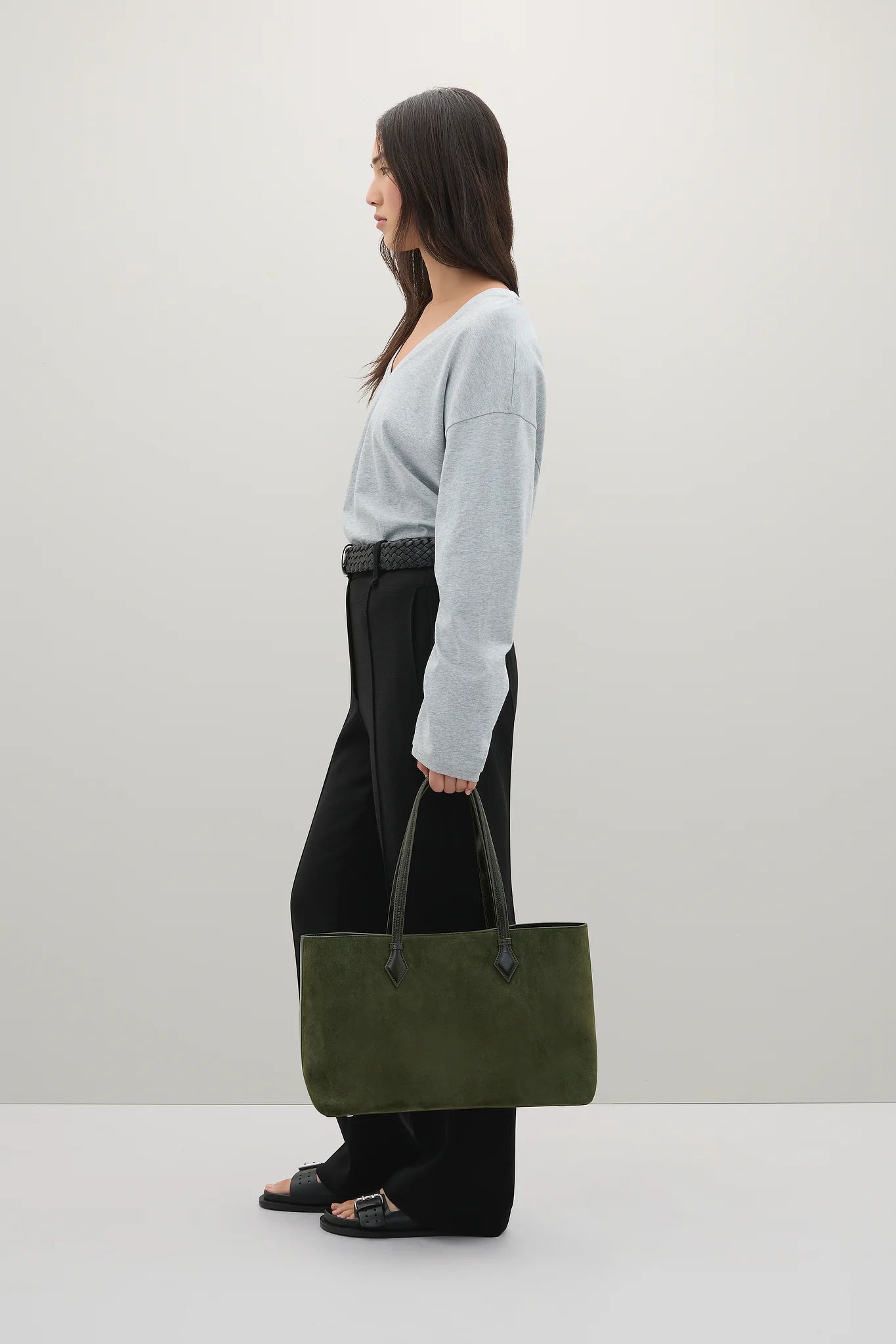 A Emery Ellis Bag in Forest Suede