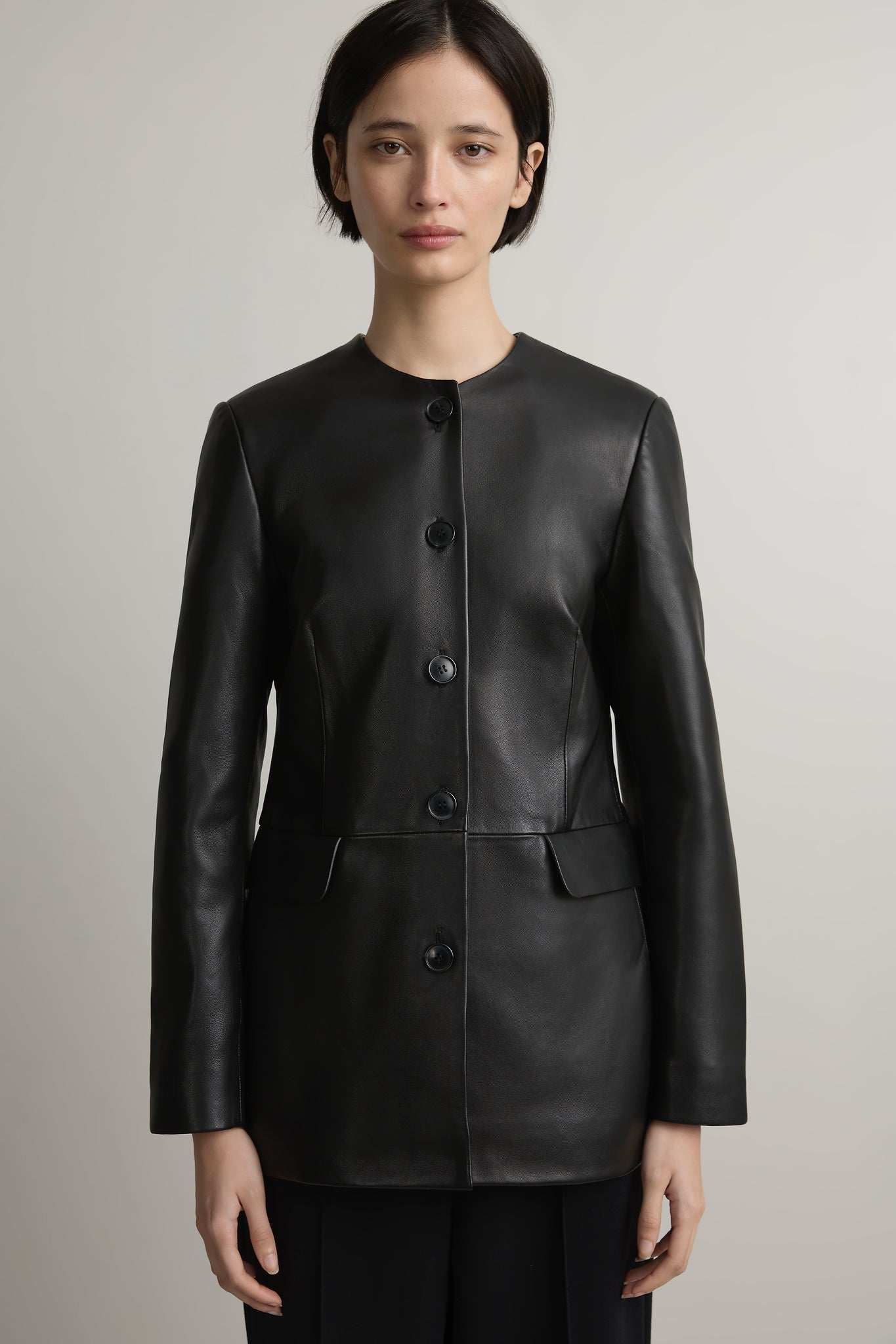A Emery Esme Leather Jacket in Black - styled look