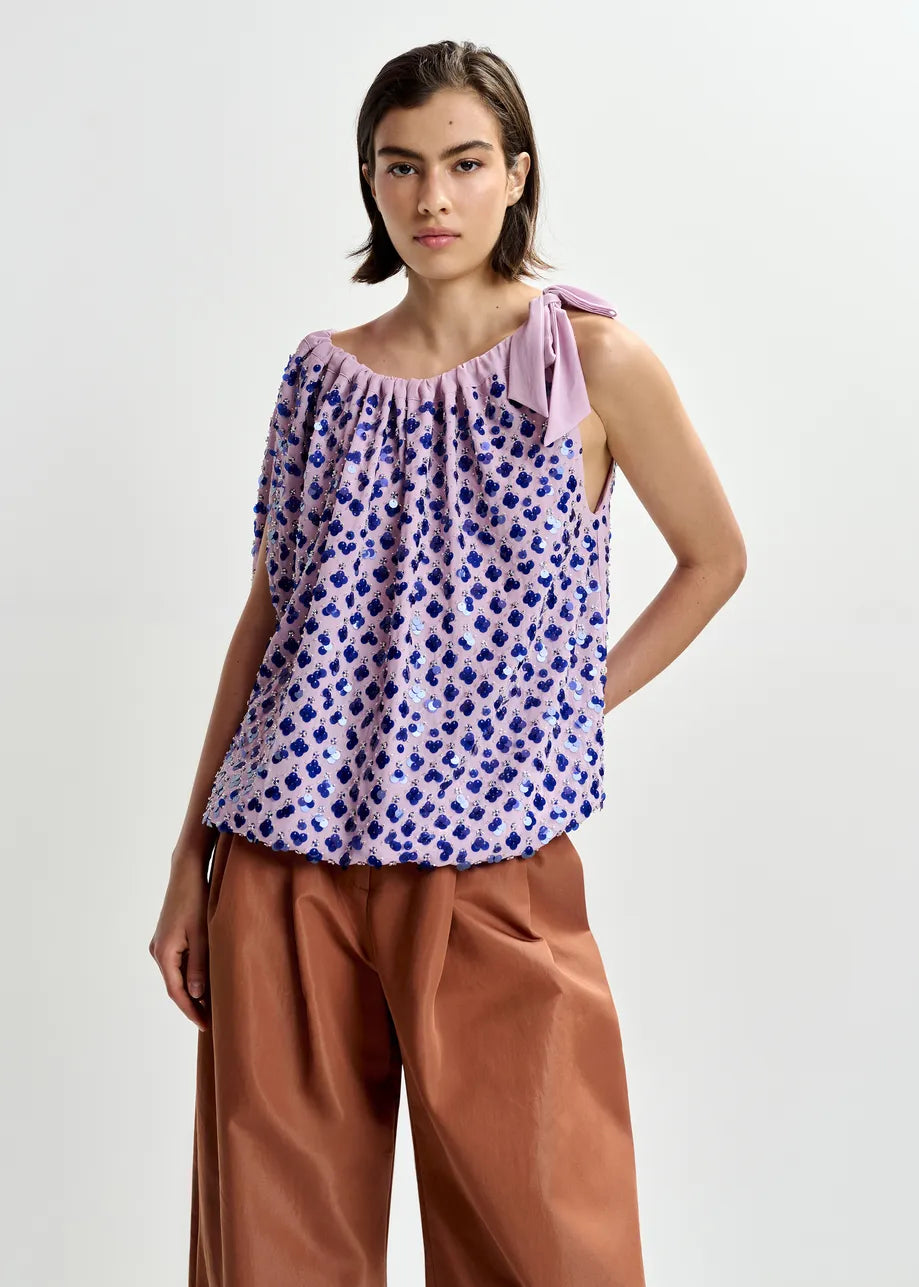 Essentiel Antwerp Jocelyn Top in Bright Mauve