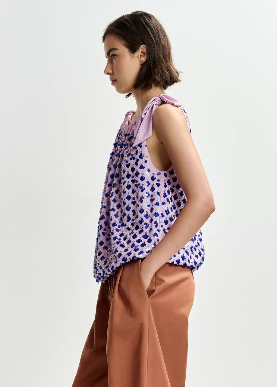 Essentiel Antwerp Jocelyn Top in Bright Mauve