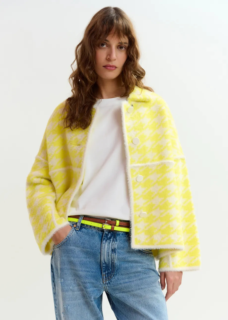 Essentiel Antwerp Joking Cardigan in Lemon Squeeze