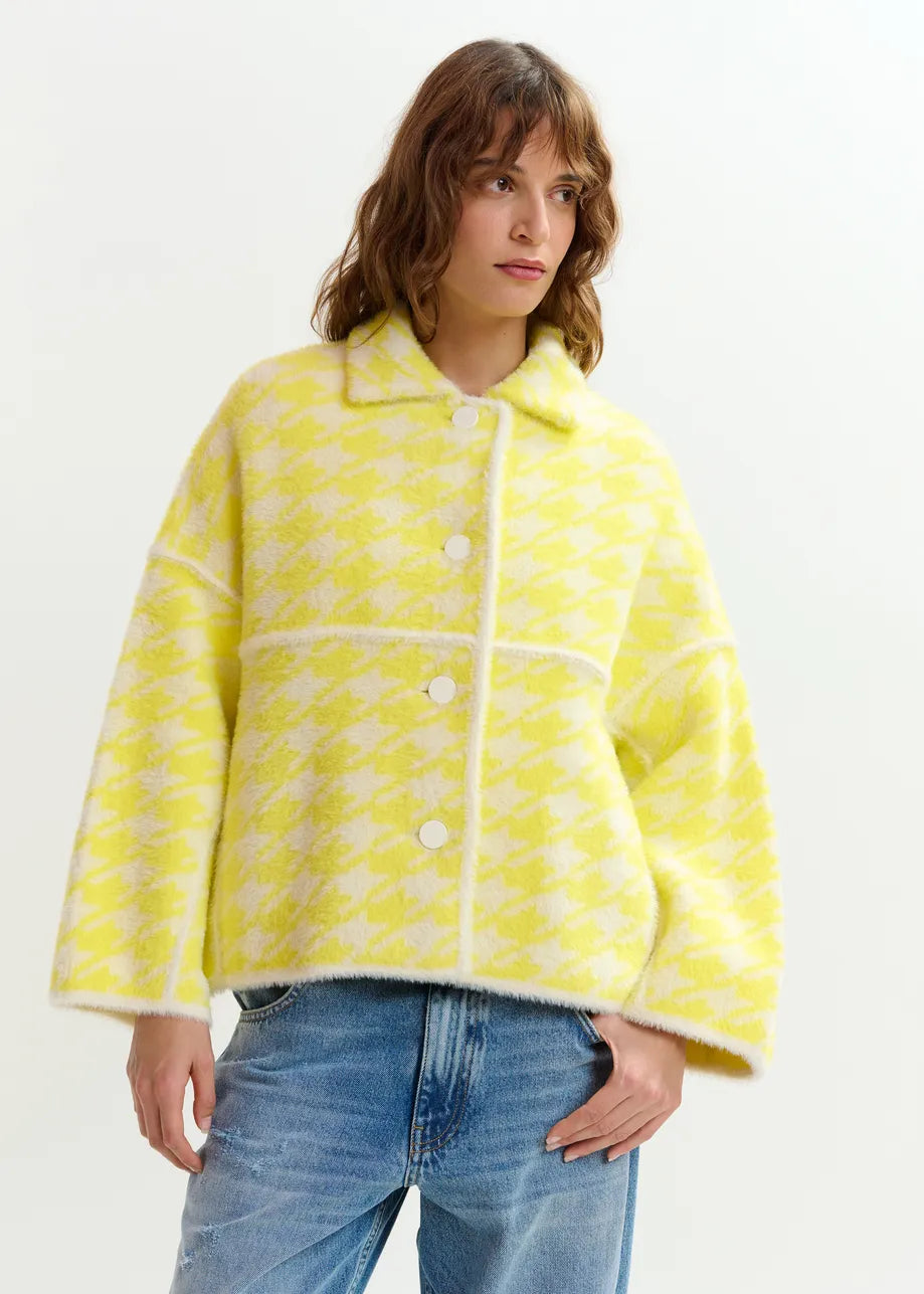 Essentiel Antwerp Joking Cardigan in Lemon Squeeze