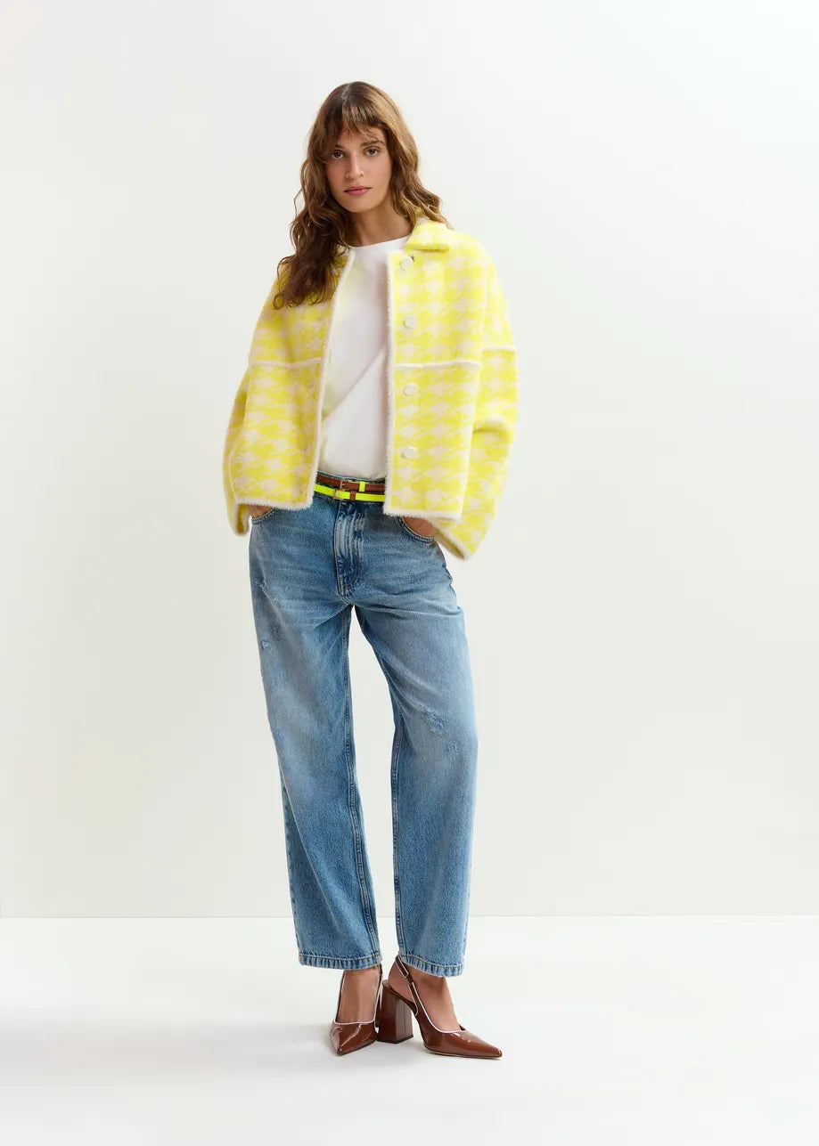 Essentiel Antwerp Joking Cardigan in Lemon Squeeze