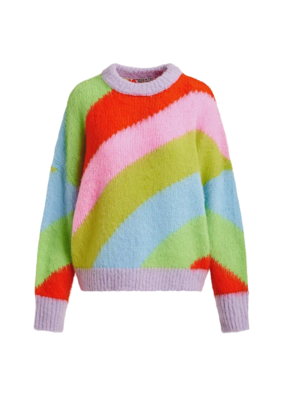 Essentiel Antwerp Jolor Striped Pullover in Orange Brulee