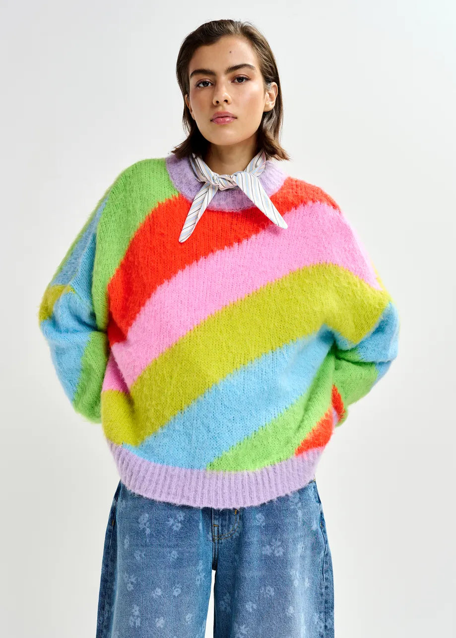 Essentiel Antwerp Jolor Striped Pullover in Orange Brulee