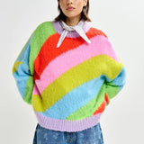 Essentiel Antwerp Jolor Striped Pullover in Orange Brulee