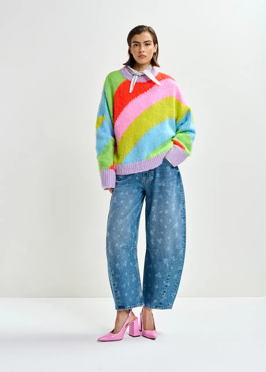 Essentiel Antwerp Jolor Striped Pullover in Orange Brulee
