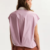 Essentiel Antwerp Janky Beaded Collar Shirt in Violette