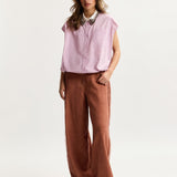 Essentiel Antwerp Janky Beaded Collar Shirt in Violette
