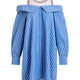 Essentiel Antwerp Jori Embellished Shirt Dress in Off White