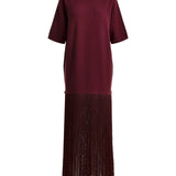 Essentiel Antwerp Keremony Knitted Dress Fringes in Deep Wine