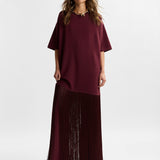Essentiel Antwerp Keremony Knitted Dress Fringes in Deep Wine