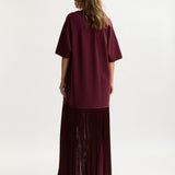 Essentiel Antwerp Keremony Knitted Dress Fringes in Deep Wine