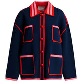 Essentiel Antwerp Kokorico Knitted Cardigan in Navy