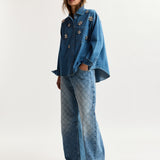 Essentiel Antwerp Konnection Rhinestone Shirt in Aquamarine
