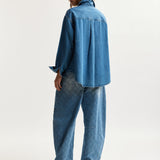 Essentiel Antwerp Konnection Rhinestone Shirt in Aquamarine