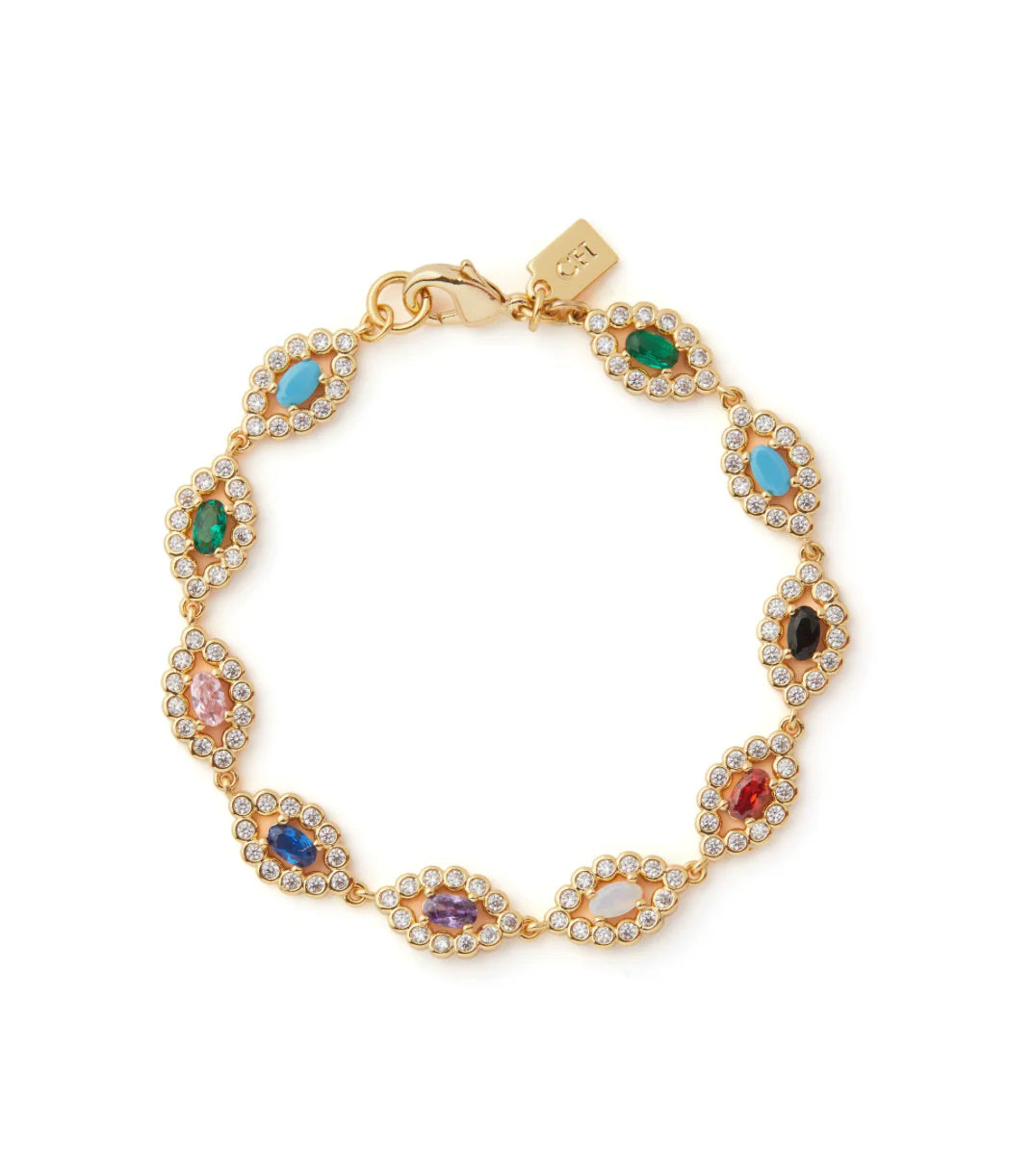 Crystal Haze Evil Eye Bracelet in Rainbow