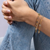 Crystal Haze Evil Eye Bracelet in Rainbow - side view