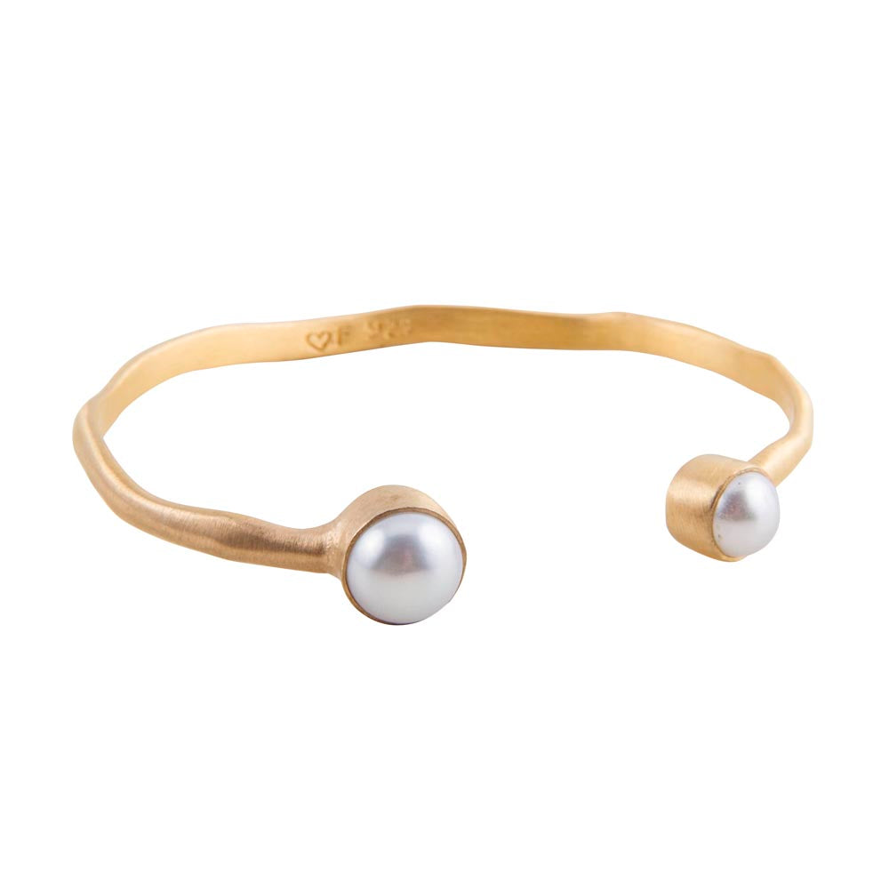 Fairley Double Pearl Cuff in Gold - outfit inspiration