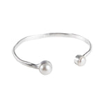 Fairley Double Pearl Cuff in Silver
